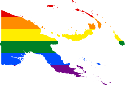 Lgbt Flag Map Of Papua New Guinea - Migration In Papua New Guinea (440x300), Png Download