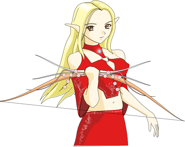 Elf Clipart - Fantasy Elf Girl Archer (500x398), Png Download