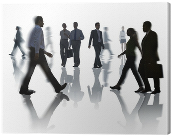 Silhouettes Of Business And Casual People Walking Canvas - Sagome Persone (400x400), Png Download