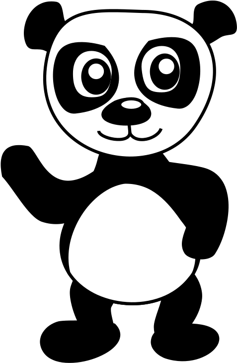 Free Panda Clipart Clip Art Pictures Graphics Illustrations - Panda Bear Cartoon Black And White (800x800), Png Download
