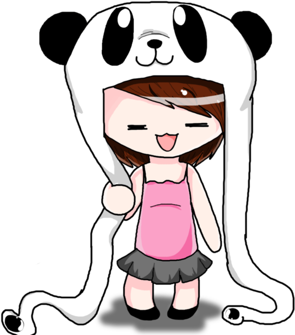Chibi Panda Hat - Girl With A Panda Hat (894x894), Png Download