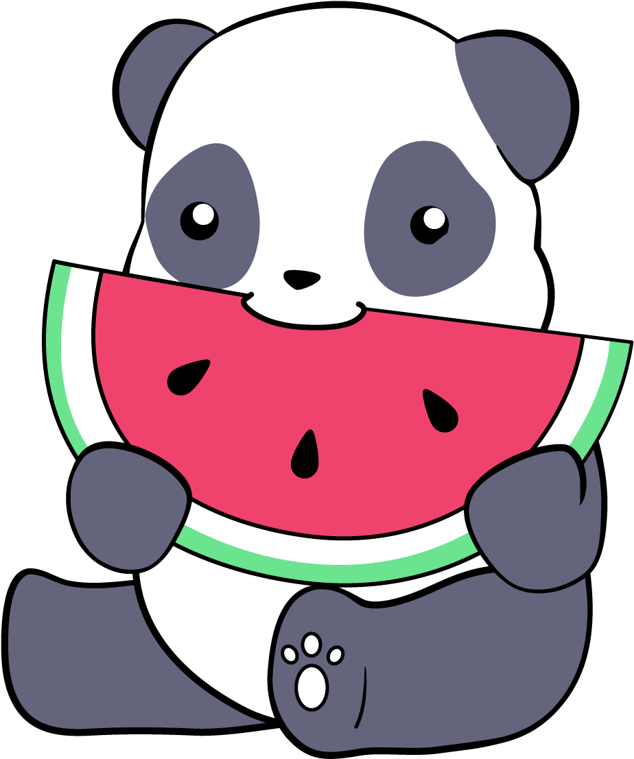 Tumblr Panda Png - Cute Panda Eating Watermelon (942x1106), Png Download