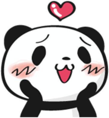Cute Panda Illustrations - Panda Line Sticker (500x500), Png Download