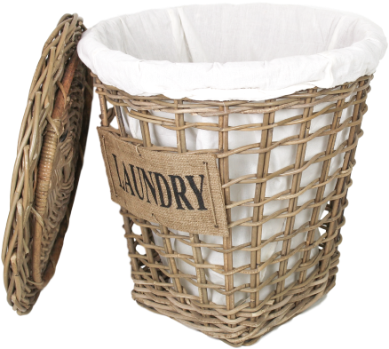 Laundry Basket - Hsm Collection - Wasmand Laundry - Rond - Linnen (554x480), Png Download