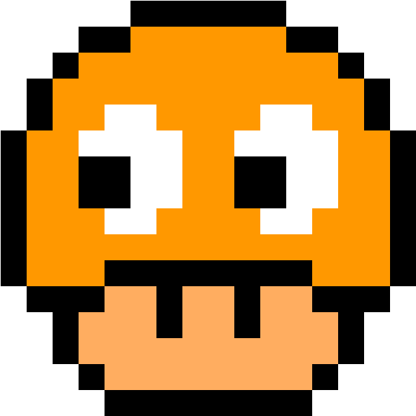Pac-man Ghost Version - Pixel Art Hongo De Mario (1184x1184), Png Download