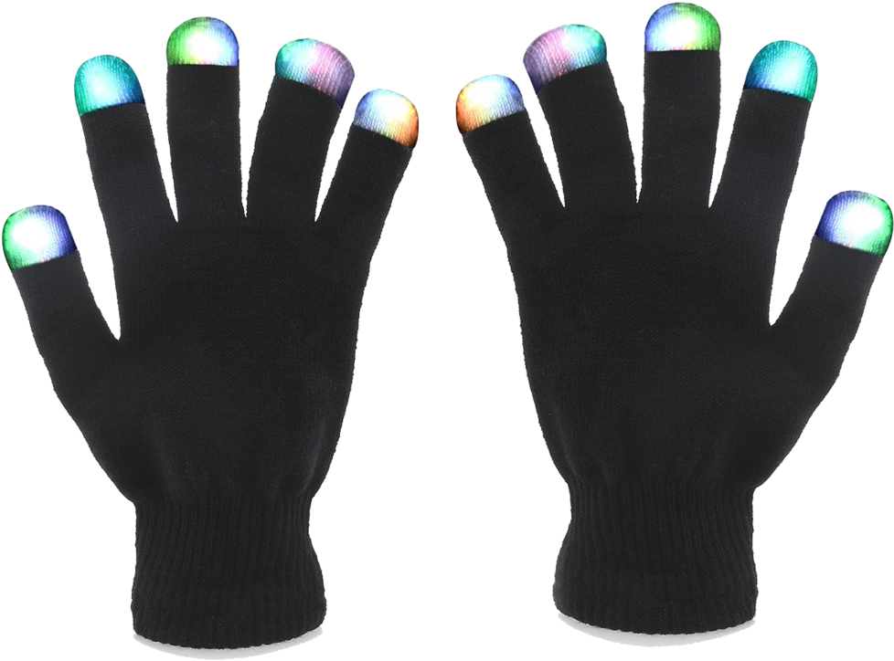 7-mode Led Gloves - Foxnovo Novelty 7-mode Led Gloves Rave Light Finger (1024x776), Png Download