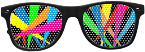 Multi Spot-light Vinyl Sun Glasses With Black Frames - Sunglasses (599x231), Png Download