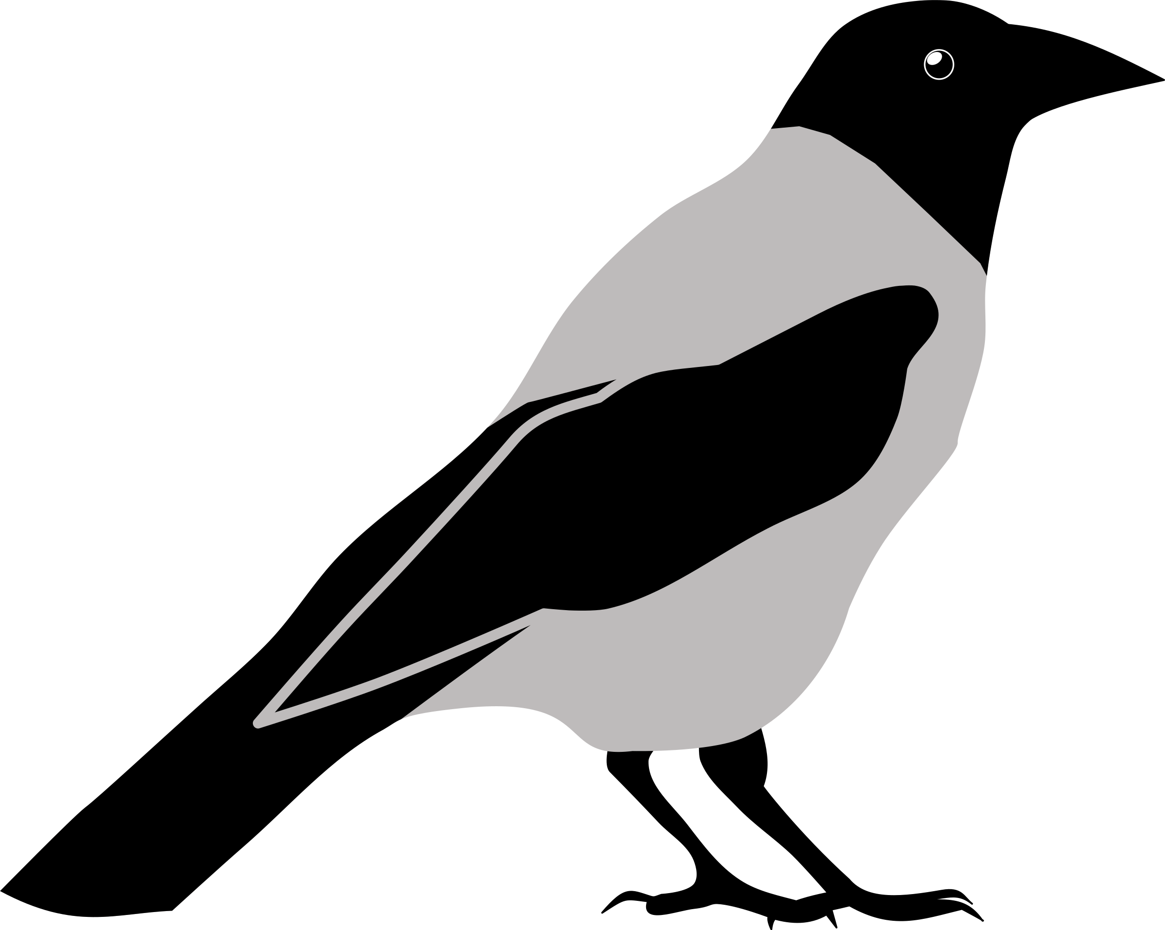 Crown Clip Art Black And White - Crow Clipart (800x639), Png Download