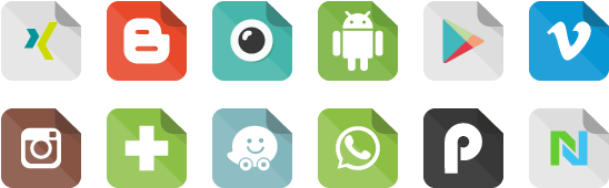 Flat Social Icons - Professional Design, Llc (630x242), Png Download