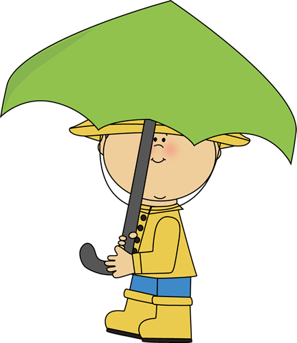 Rain Clip Art - Boy With Umbrella Clipart (432x500), Png Download