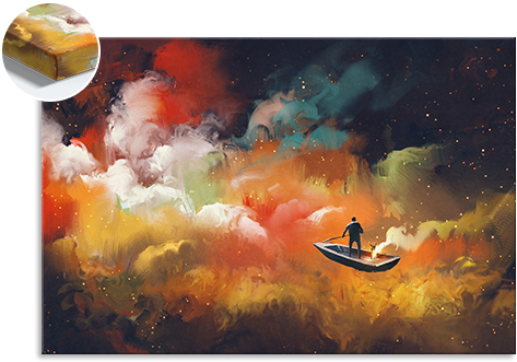 Fotoleinwand - Man On A Boat In The Outer Space (473x331), Png Download