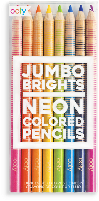 Jumbo Brights Neon Colored Pencils - Jumbo Brights Neon Colored Pencils Set Of 8 (800x800), Png Download