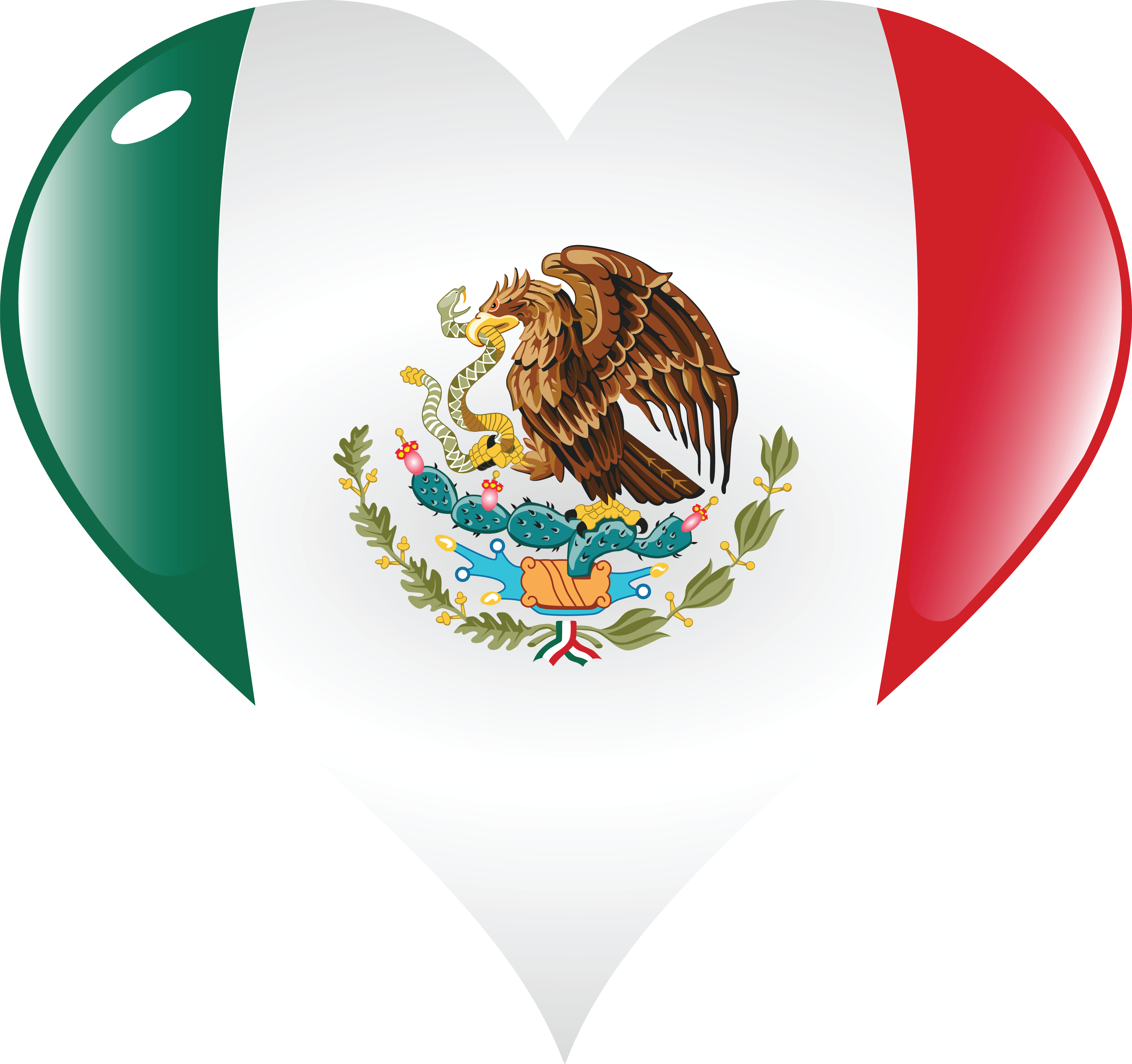 Free Of A Mexico Flag Heart - Bandera De Mexico Animada (4000x3760), Png Download
