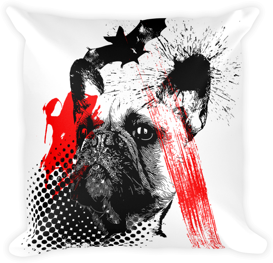 Unique Frenchie Bat Trash Polka Style, In This Beautiful - Trash Polka Tattoo 18+ (1000x1000), Png Download