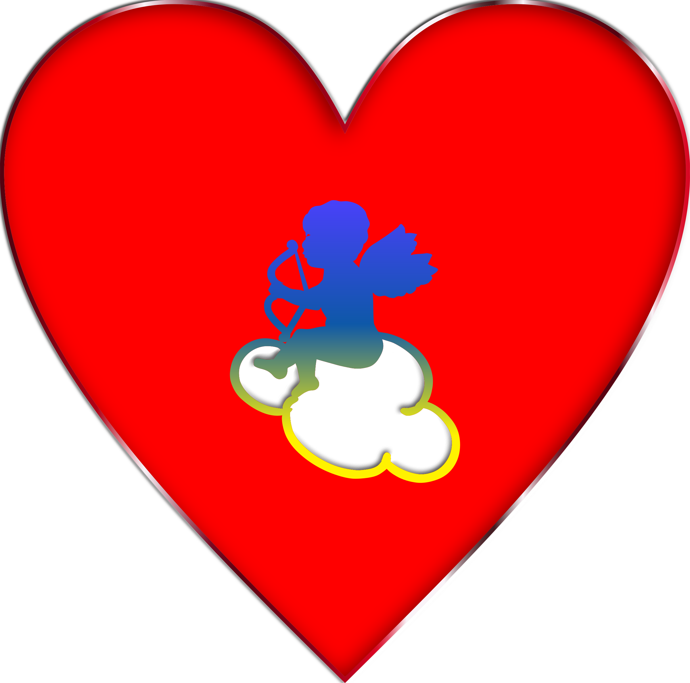 Png Black And White Download Clipart Heart Cloud Enhanced - Clip Art (2400x2379), Png Download