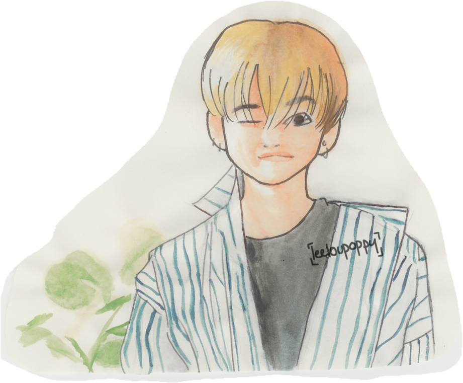 Jungkook's Drawing Watercolor - Drawing (1001x798), Png Download