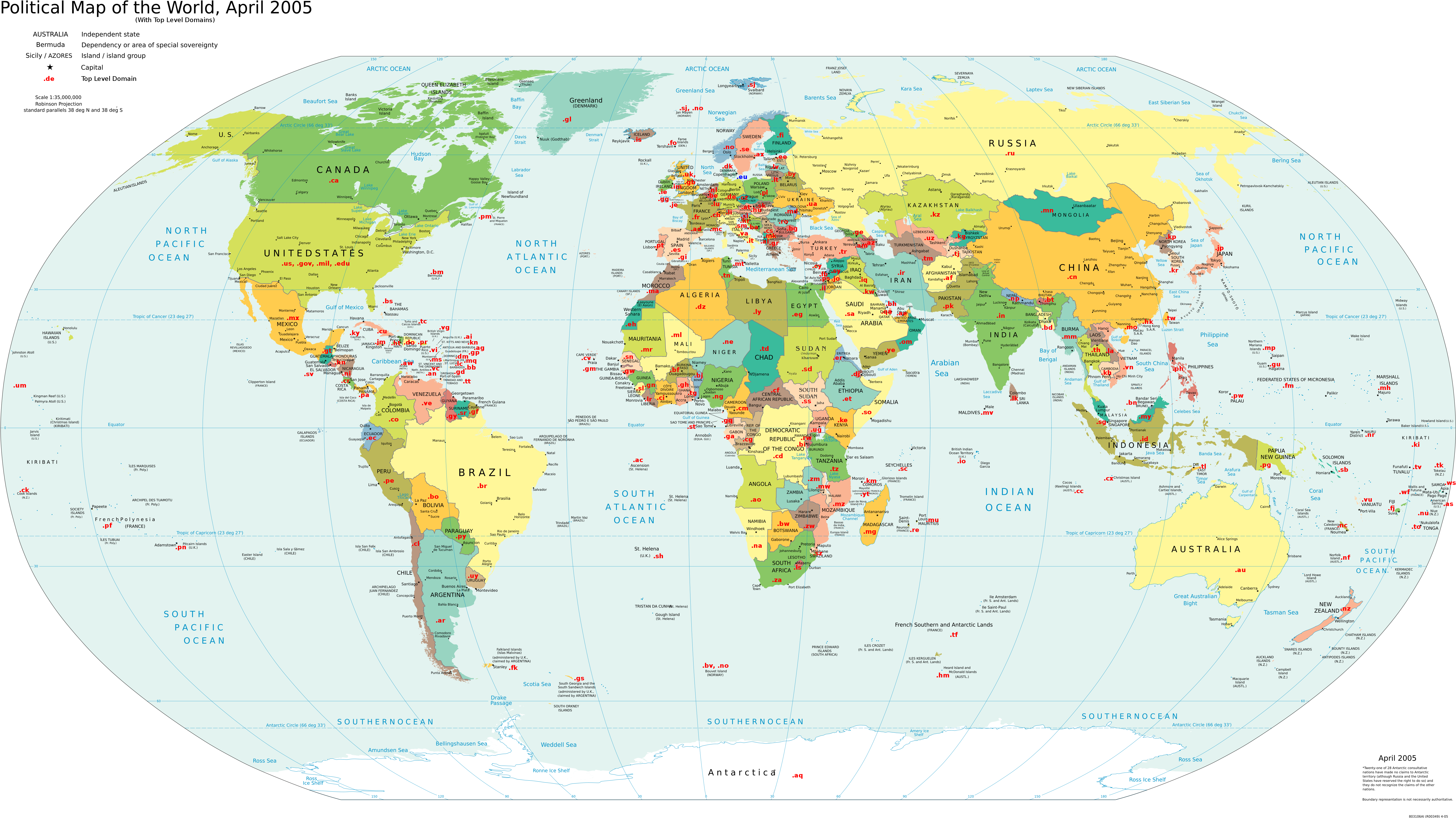 World Tld Map - High Resolution Map World (6000x3375), Png Download