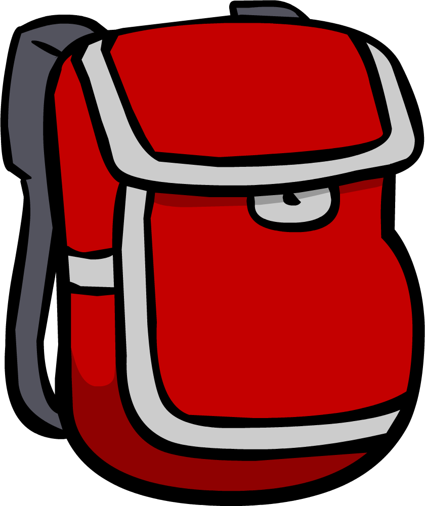 Red Backpack - Png - Mochilas Club Penguin (840x1001), Png Download