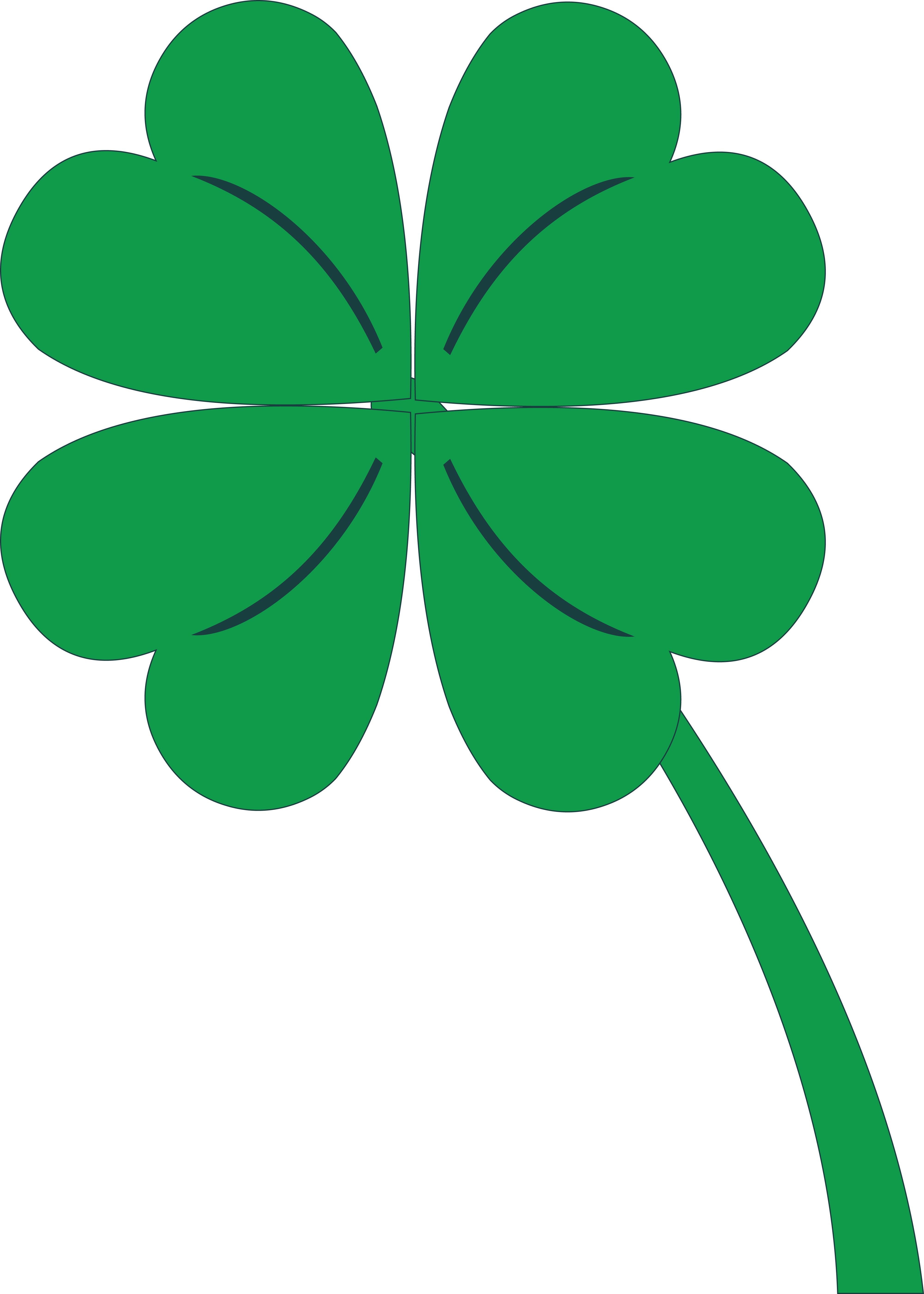 207 Free Clipart Of A St Paddys Day 4 Leaf Clover Shamrock - Clipart Shamrock 4 Leaf (4000x5596), Png Download