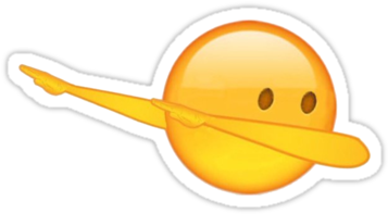 Tumblr Whatsapp Emoticon Yellow - Transparent Background Dab Emoji (375x360), Png Download