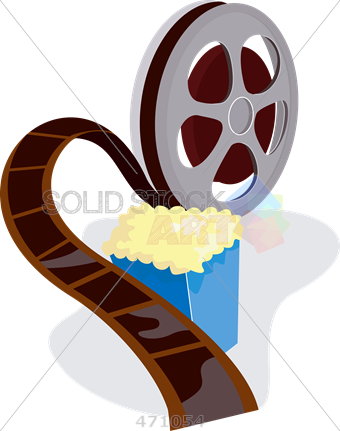 Stock Illustration Of Retro Cartoon Drawing Of Movie - Movie Film (340x431), Png Download