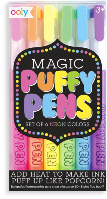 Magic Puffy Pens - Magic Puffy Pens - Set Of 6 (800x800), Png Download