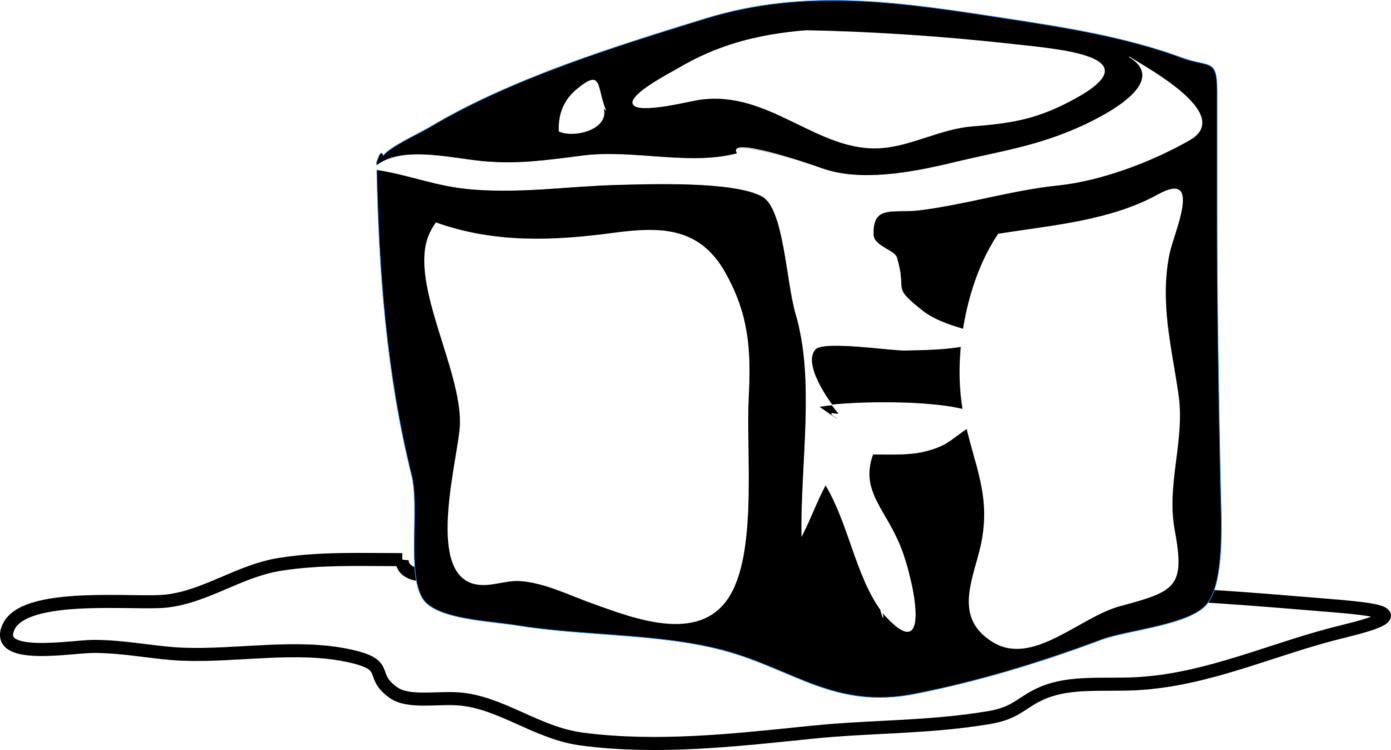 Line Art Ice Cube Drawing Download - Ice Clipart Black And White (1391x750), Png Download
