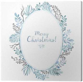 Watercolor Oval Frame Of Different Branches - Watercolor Painting (400x400), Png Download