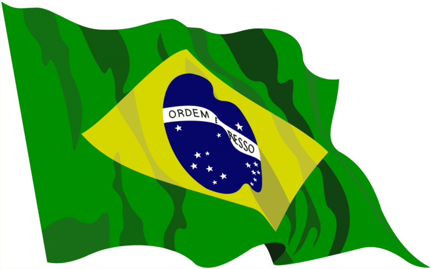 Free Png Brazil Flag Png Images Transparent - Brazil Flag Gif Png (850x531), Png Download