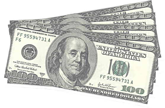 10 Dollar Png Banner Library - 100 Dollar Bill (557x365), Png Download