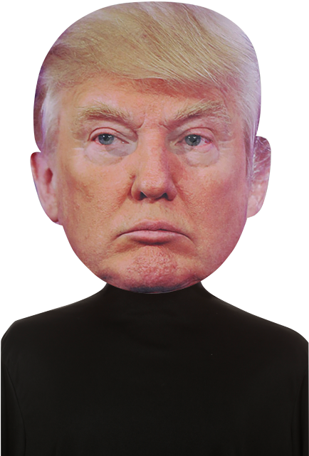 Bobble Hedz Donald Trump Mask (433x650), Png Download
