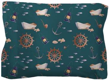 Watercolor Nautical Seamless Pattern - Watercolor Painting (400x400), Png Download