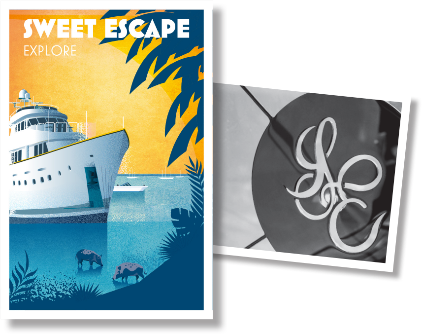 Art Deco Poster Yacht Sweet Escape Home Explore - Art Deco (921x750), Png Download
