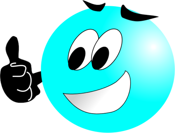 Pix For Blue Smiley Face Thumbs Up - Blue Smiley Thumbs Up (600x454), Png Download