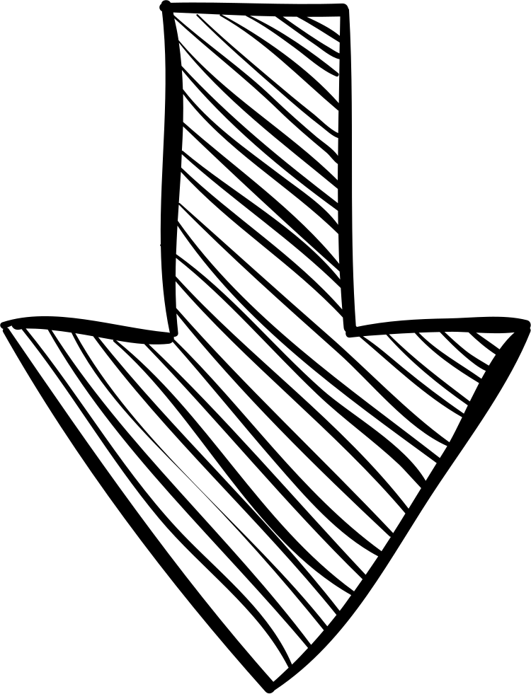 Down Arrow Sketch - Down Arrow Png (750x981), Png Download