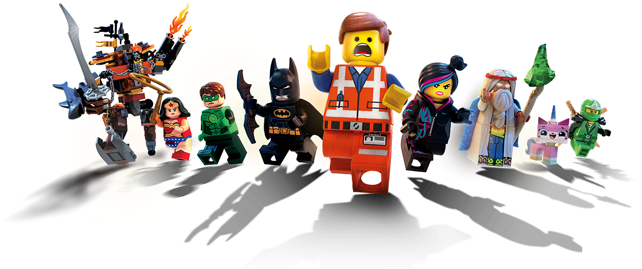Image Minifig Group Background Clipart Freeuse Stock - Lego Movie Characters Png (1480x550), Png Download