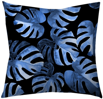 Seamless Floral Pattern With Stylized Watercolor Exotic - Fondos De Hojas Azul Y Negro (400x400), Png Download