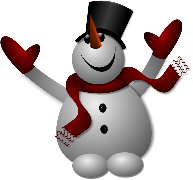 Snowman Noel Chapeau Christmas Gloves Happ - Happy Snowman (364x340), Png Download