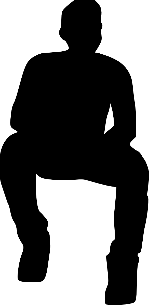 Free Download - Silhouette People Sitting Png (585x1200), Png Download