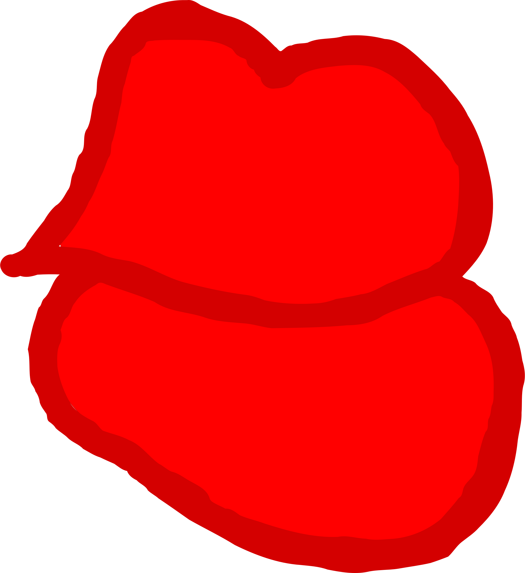 Touch Drawing Lip Kiss Huge Freebie Download For Powerpoint - Lip (2202x2400), Png Download