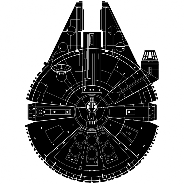 Jpg Freeuse Stock Halc N Milenario Pinterest Star Starwars - Dibujo Halcon Milenario Star Wars (600x600), Png Download