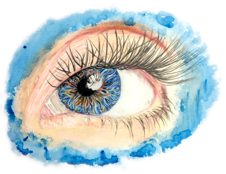 Blueeyedrawing - Drawing (449x350), Png Download