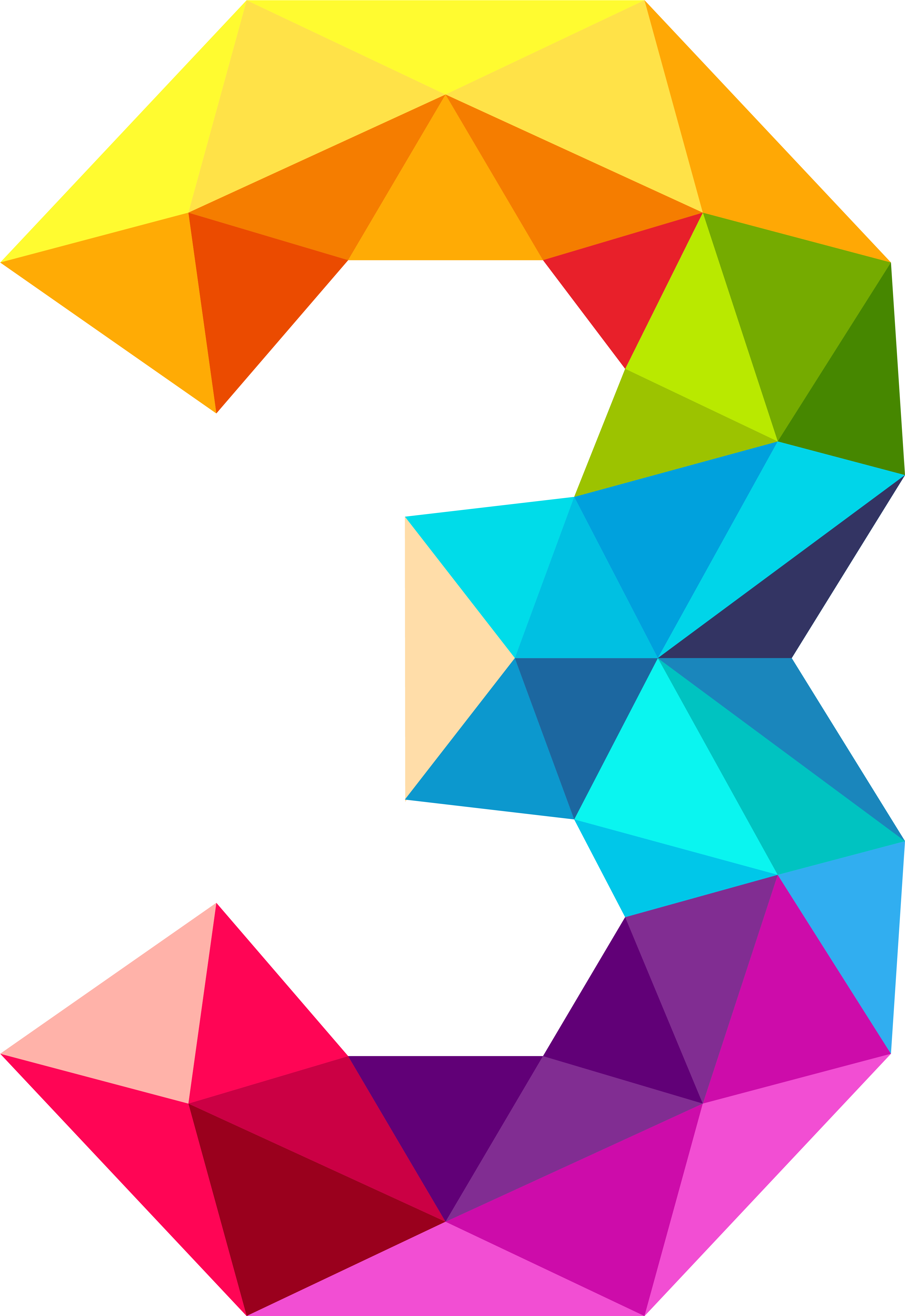 Triangles Number Three Png Image Gallery View - Number 3 Png (3937x5667), Png Download