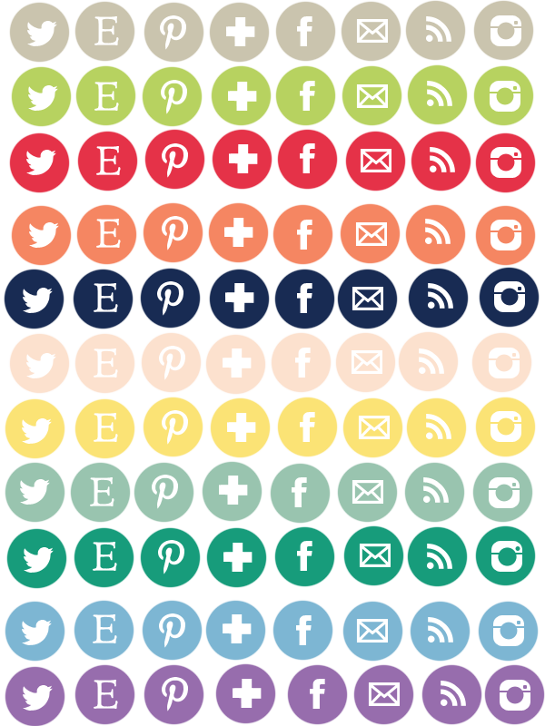 Free Social Media Icon Sets - Social Media Icons Colorful (600x800), Png Download