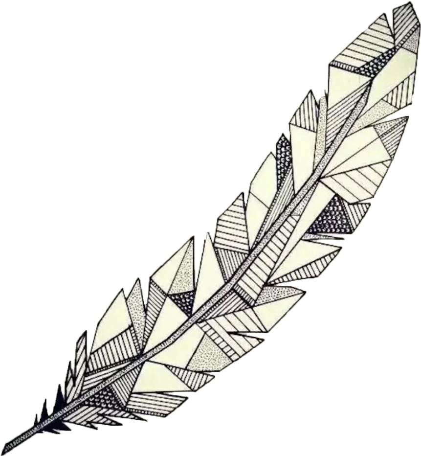 Drawing Geometric Watercolor - Geometric Feather (1200x1167), Png Download