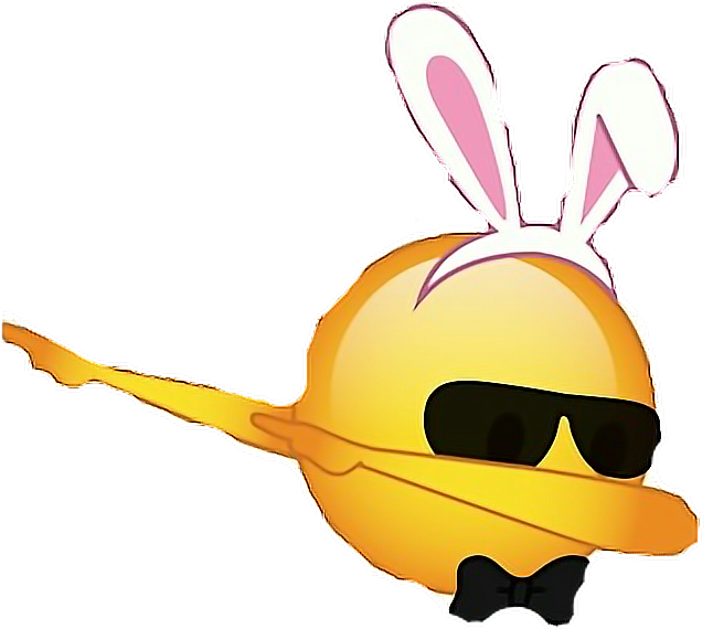 Dabing Emoji Dab Emoji Bunny Bow Glasses Freetoedit - Dab Emoji No Background (646x570), Png Download