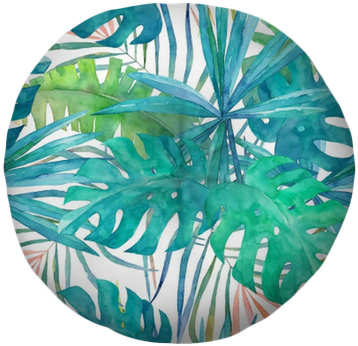 Summer Seamless Pattern With Watercolor Palm Leaves - Illustration (400x400), Png Download