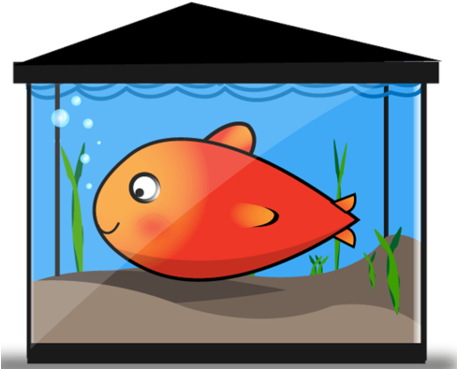 Free Vector Gold Fish Tank - Fish In Tank Clipart (456x377), Png Download