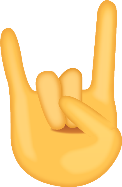 The Devil Horn Rock And Roll Emoji Hand Will Send The - Rock On Emoji Png (600x600), Png Download