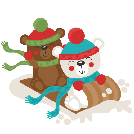Polar Bear Clipart Cute Christmas - Winter Polar Bear Clipart (432x432), Png Download